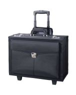 45034 ALASSIO : Valise de pilote avec trolley - ROCCA noir 