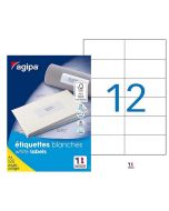 Etiquettes adhésives 105 x 49,39 mm AGIPA 101032 Lot de 1200