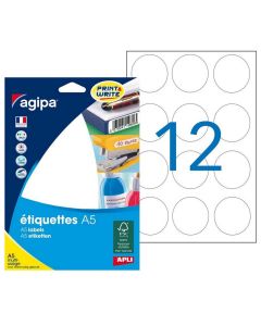 Photo Pastilles adhésives rondes - 45 mm - Blanc AGIPA