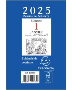 Éphéméride 2025 - Bloc 97 x 65 mm - Comique EXACOMPTA