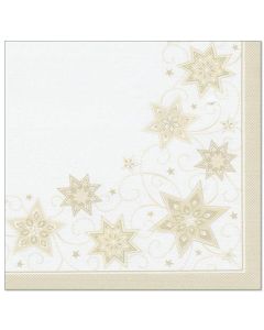 Serviettes à motifs de Noël - Just Stars - Champagne PAP STAR