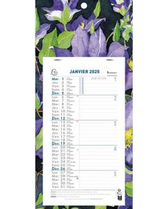 Calendrier mensuel 2025 mural - 16 x 33 cm EXACOMPTA Fleurs