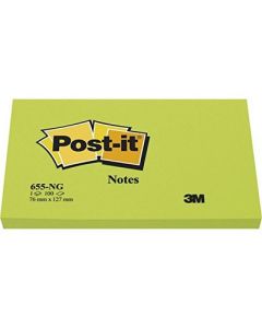 POST-IT Notes adhésives repositionnables Vert néon - 127 x 76 mm